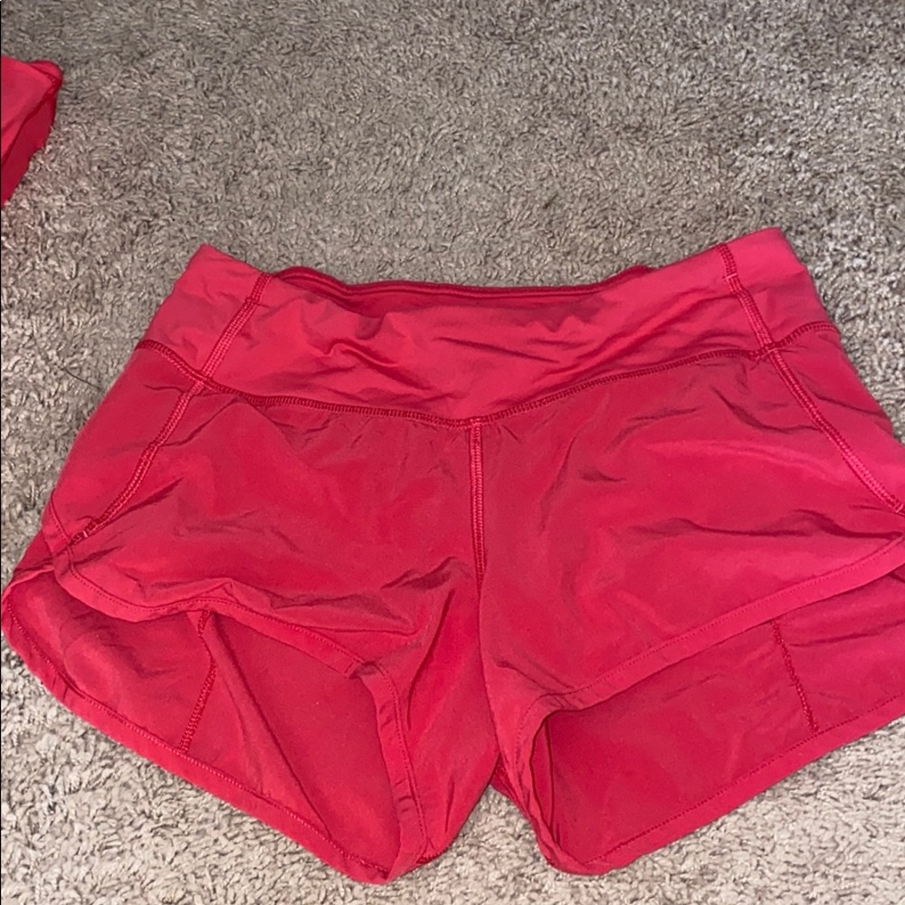 Pink lululemon speed up short *2.5” size 2